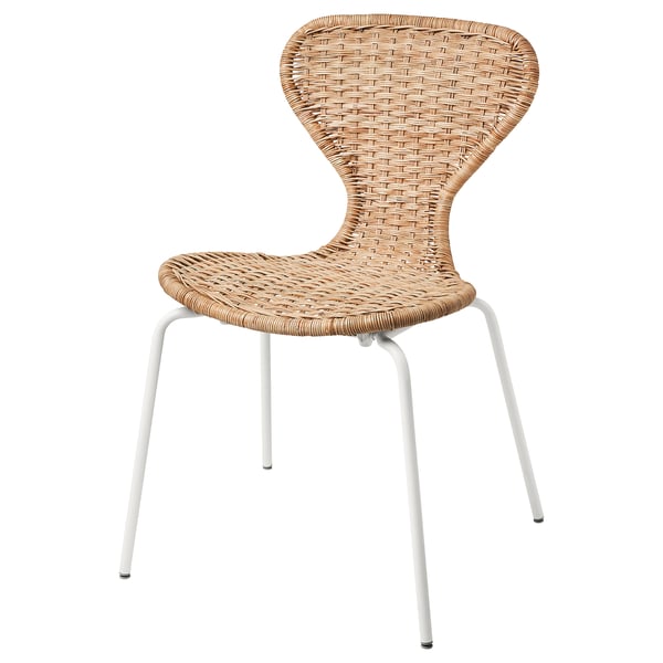 ÄLVSTA chair, handmade rattan/Sefast white, 49x83x50 cm