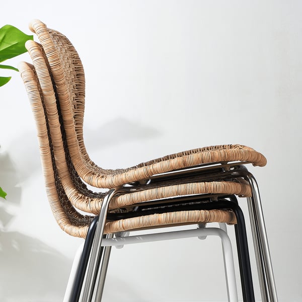 ÄLVSTA chair, handmade rattan/Sefast black, 49x83x50 cm