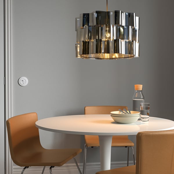ÄLVSTARR / HEMMA - Pendant lamp, chrome effect, 51 cm