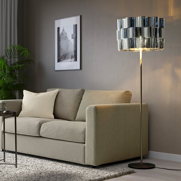 ÄLVSTARR - Lamp shade, chrome effect, 51 cm