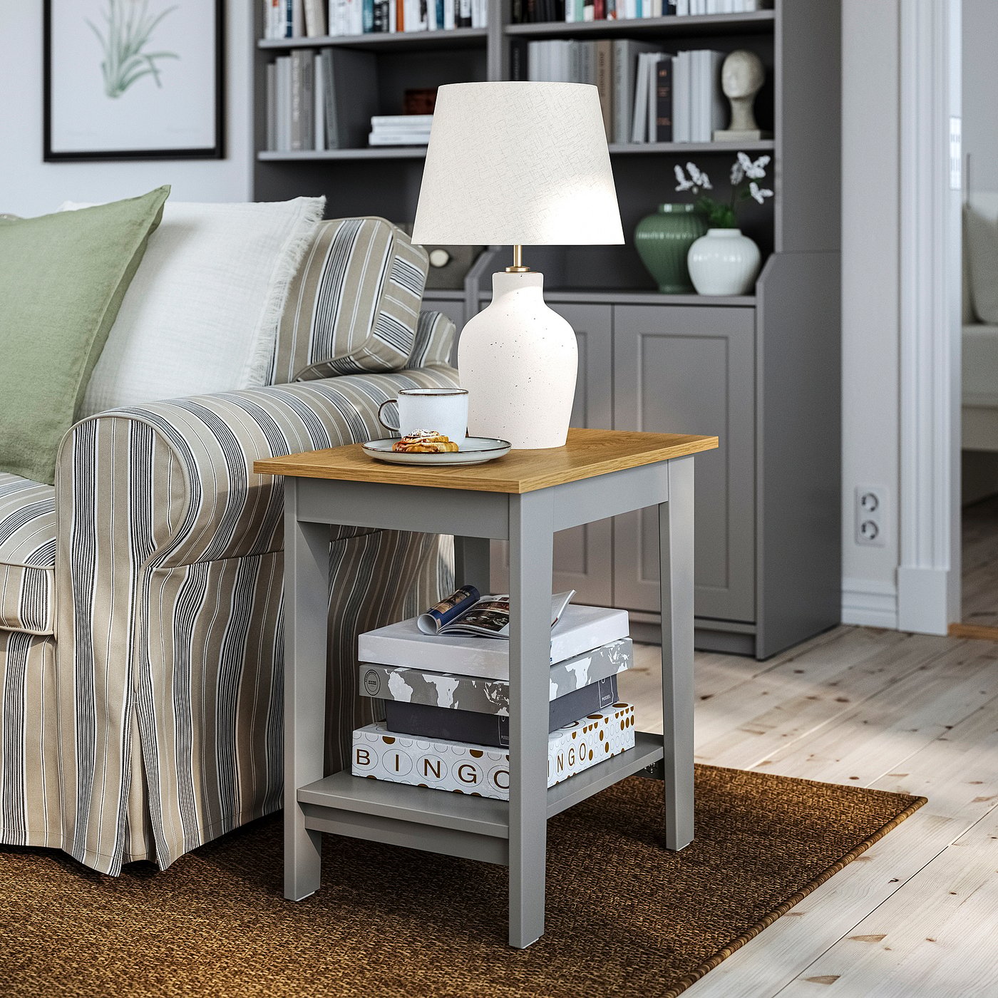 ÄMMARYD side table, grey, 59x40 cm