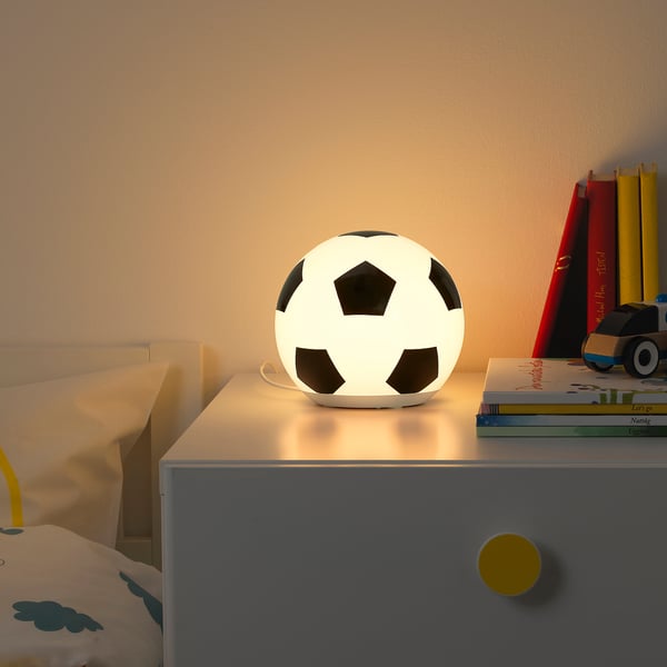 ÄNGARNA LED table lamp, football pattern, 18 cm
