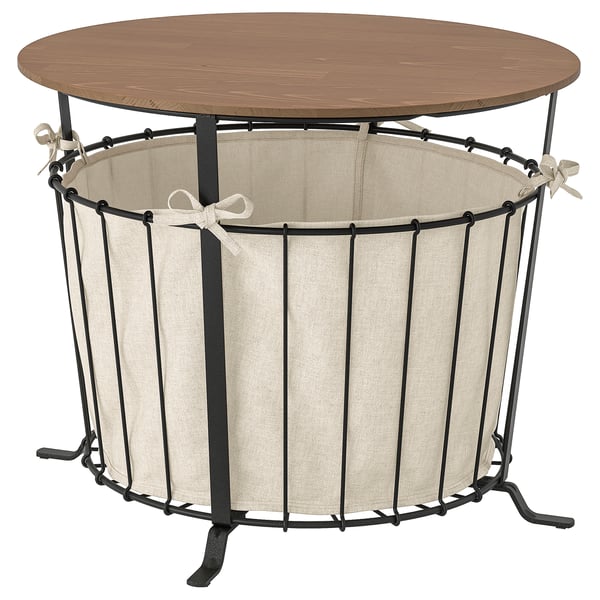 ÄNGESBYN storage table, black/pine light brown stained, 60 cm