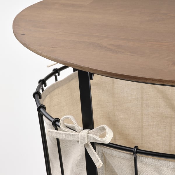 ÄNGESBYN storage table, black/pine light brown stained, 60 cm