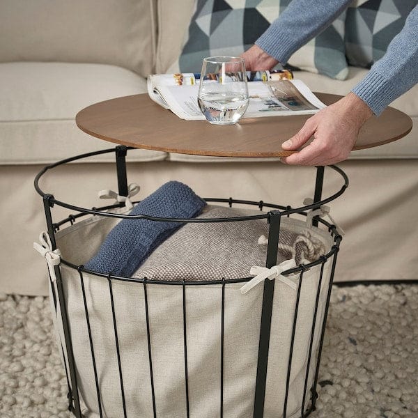 Ikea ÄNGESBYN - Storage table, black/pine light brown stained, 60 cm