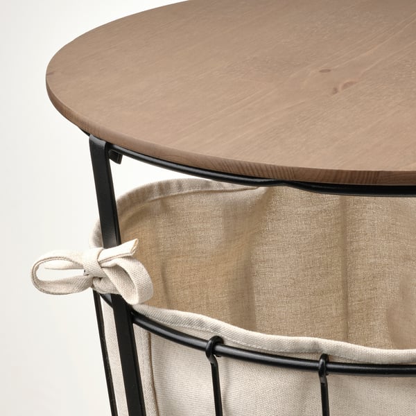 ÄNGESBYN storage table, black/pine light brown stained, 43 cm