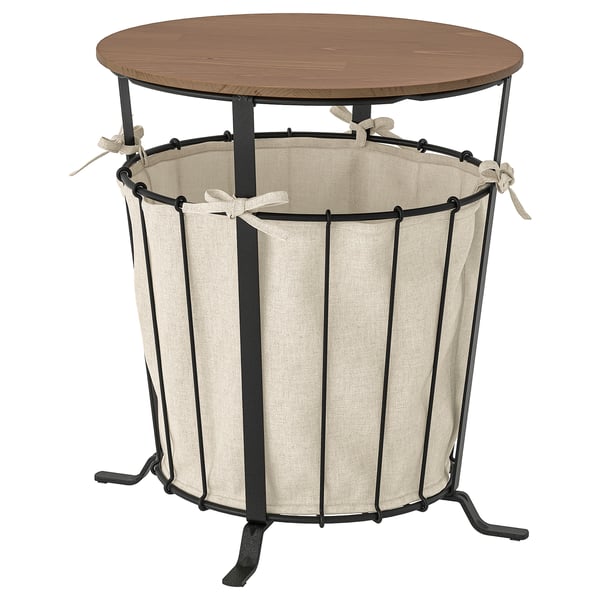 ÄNGESBYN storage table, black/pine light brown stained, 43 cm