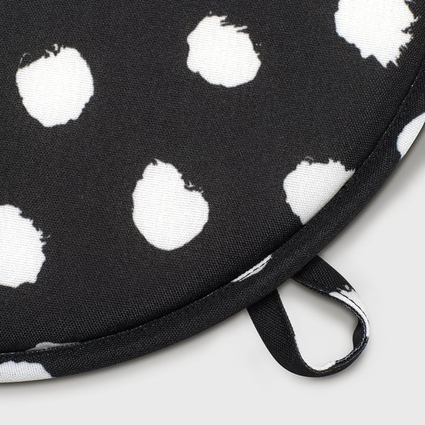ÄNGSFRÄKEN - Chair cushion, black/white,36 cm