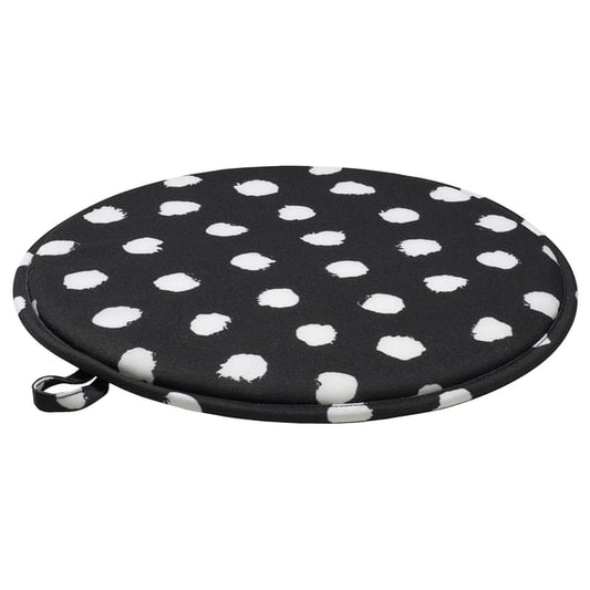 ÄNGSFRÄKEN - Chair cushion, black/white,36 cm