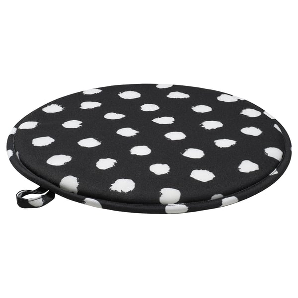 ÄNGSFRÄKEN - Chair cushion, black/white,36 cm