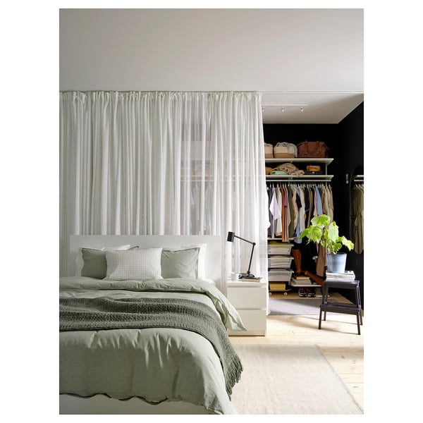 ÄNGSFRYLE sheer curtain, 1 piece, white/with heading tape, 300x300 cm