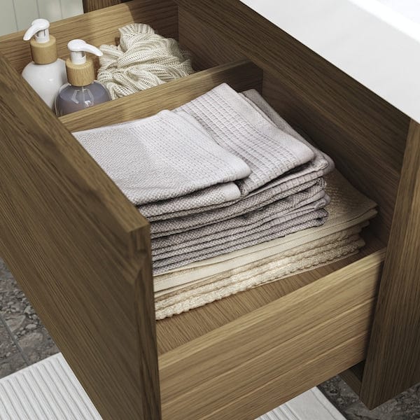 Ikea ÄNGSJÖN / BACKSJÖN - Washbasin/washbasin/misc cabinet, brown oak effect,60x48x39 cm