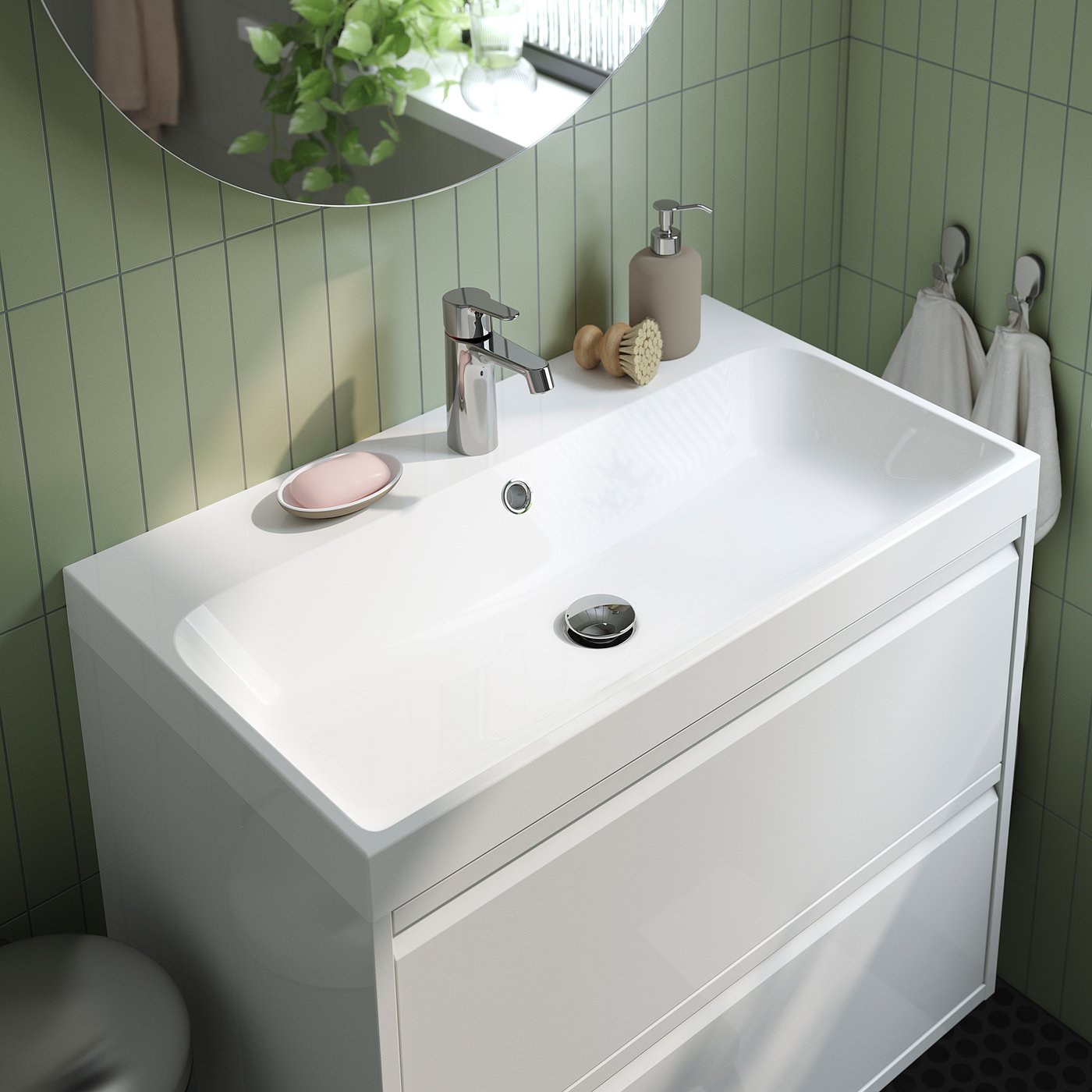 ÄNGSJÖN / BACKSJÖN wash-stnd w drawers/wash-basin, 80.2x68.8x47.5 cm