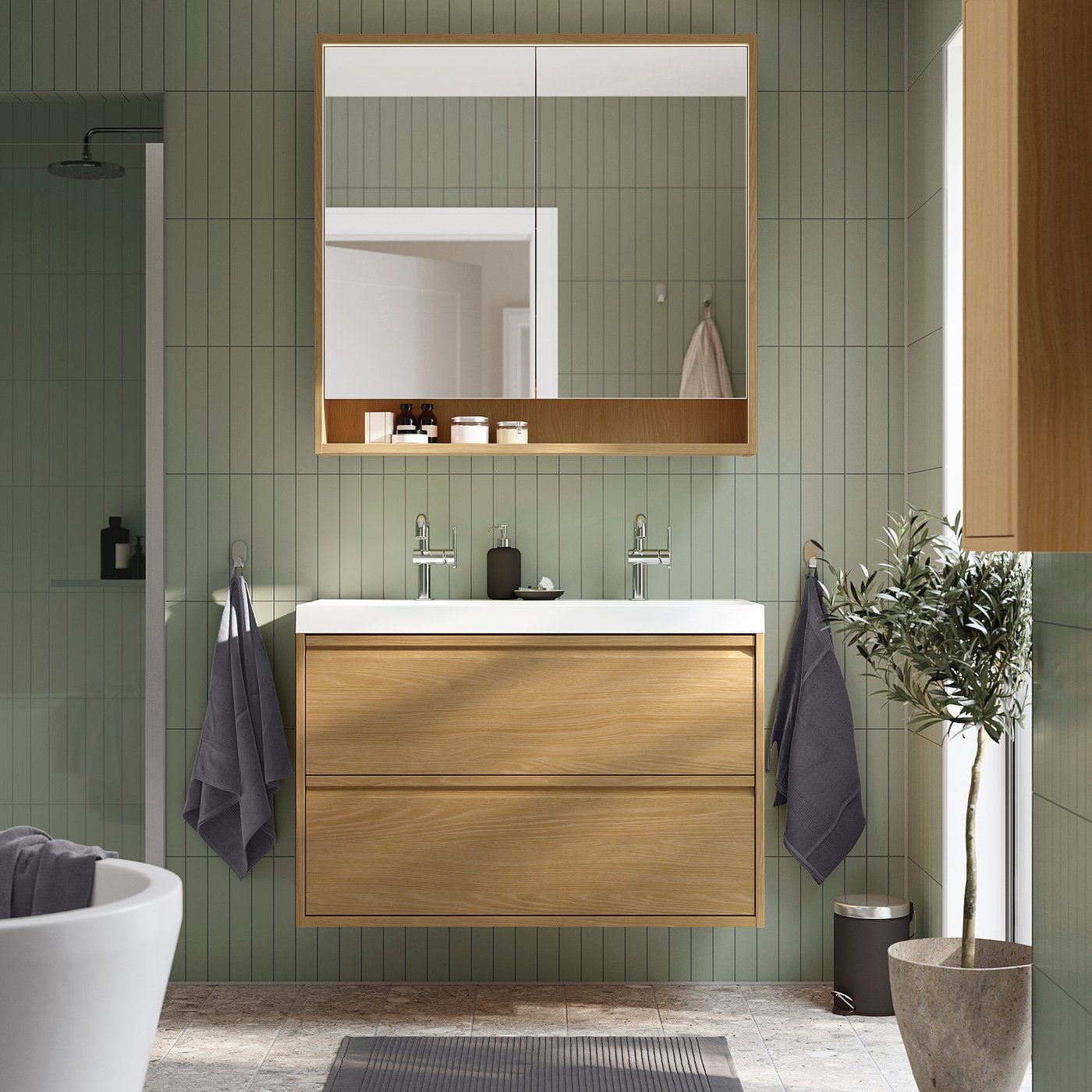 ÄNGSJÖN / BACKSJÖN wash-stnd w drawers/wash-basin, 100.2x68.8x47.5 cm