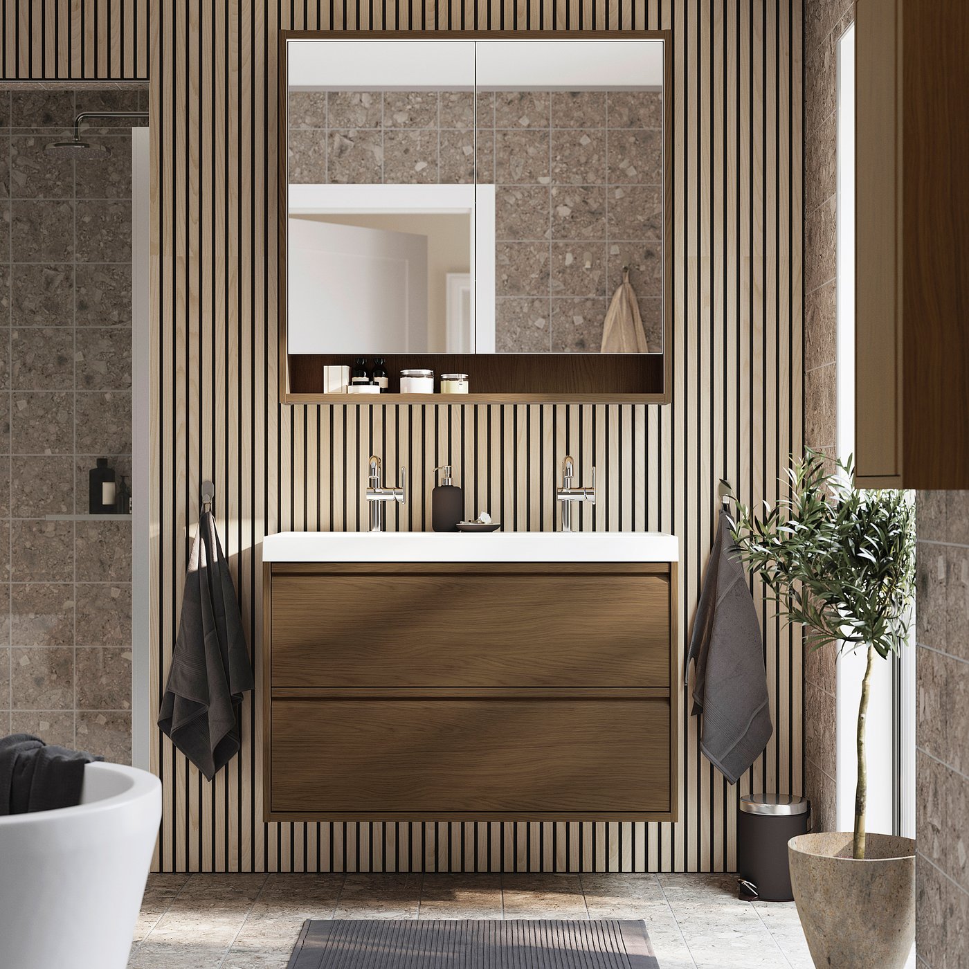 ÄNGSJÖN / BACKSJÖN wash-stnd w drawers/wash-basin, 100.2x68.8x47.5 cm