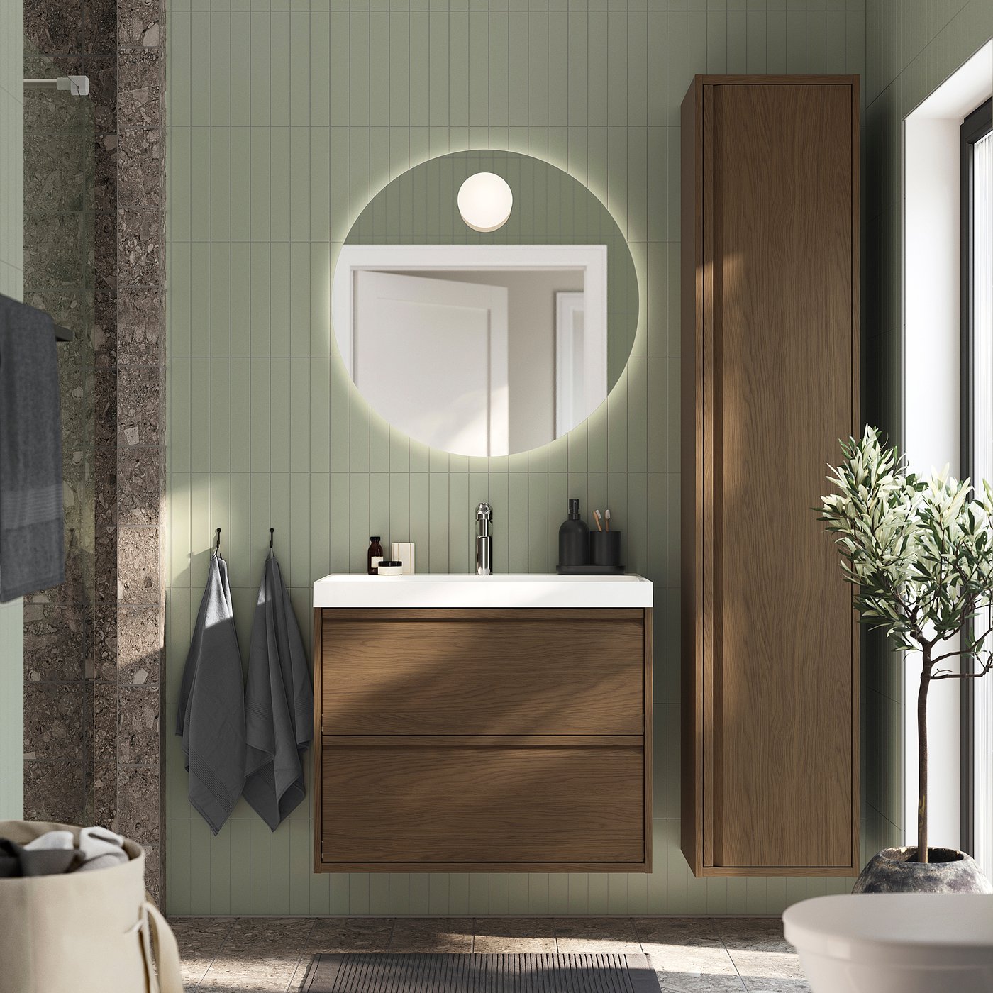 ÄNGSJÖN / BACKSJÖN wash-stnd w drawers/wash-basin, 80.2x68.8x47.5 cm
