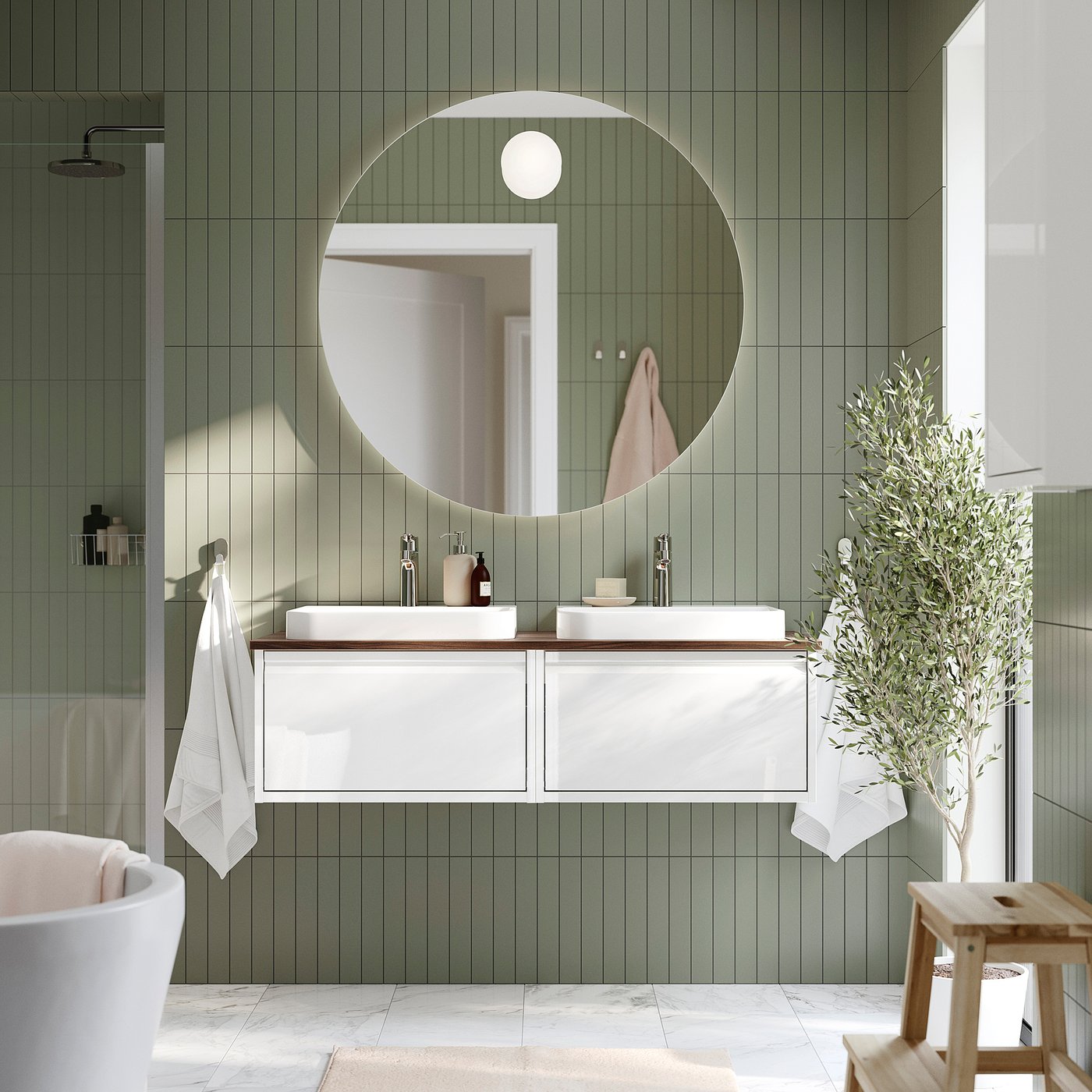 ÄNGSJÖN / BACKSJÖN wash-stand/wash-basins, 122.0x40.8x49.0 cm
