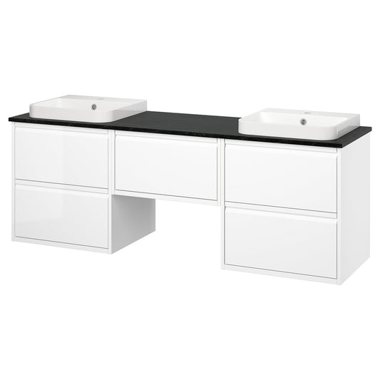 ÄNGSJÖN / BACKSJÖN wash-stand/wash-basins, 182.0x70.8x49.0 cm