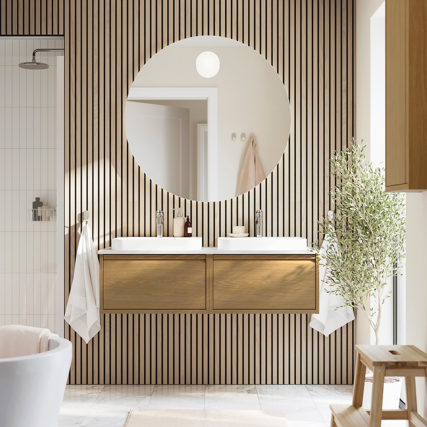 ÄNGSJÖN / BACKSJÖN wash-stand/wash-basins, 122.0x40.8x49.0 cm