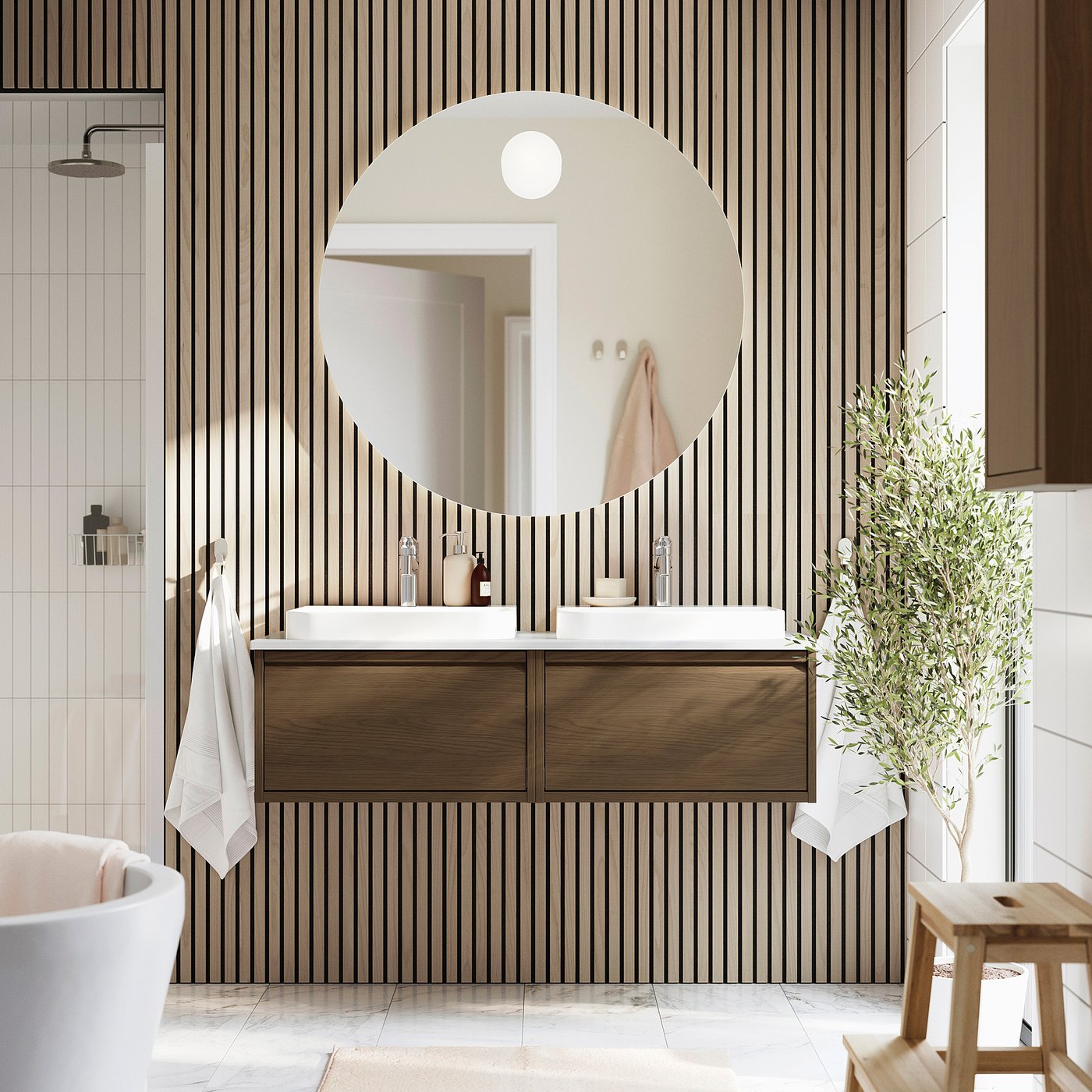 ÄNGSJÖN / BACKSJÖN wash-stand/wash-basins, 122.0x40.8x49.0 cm