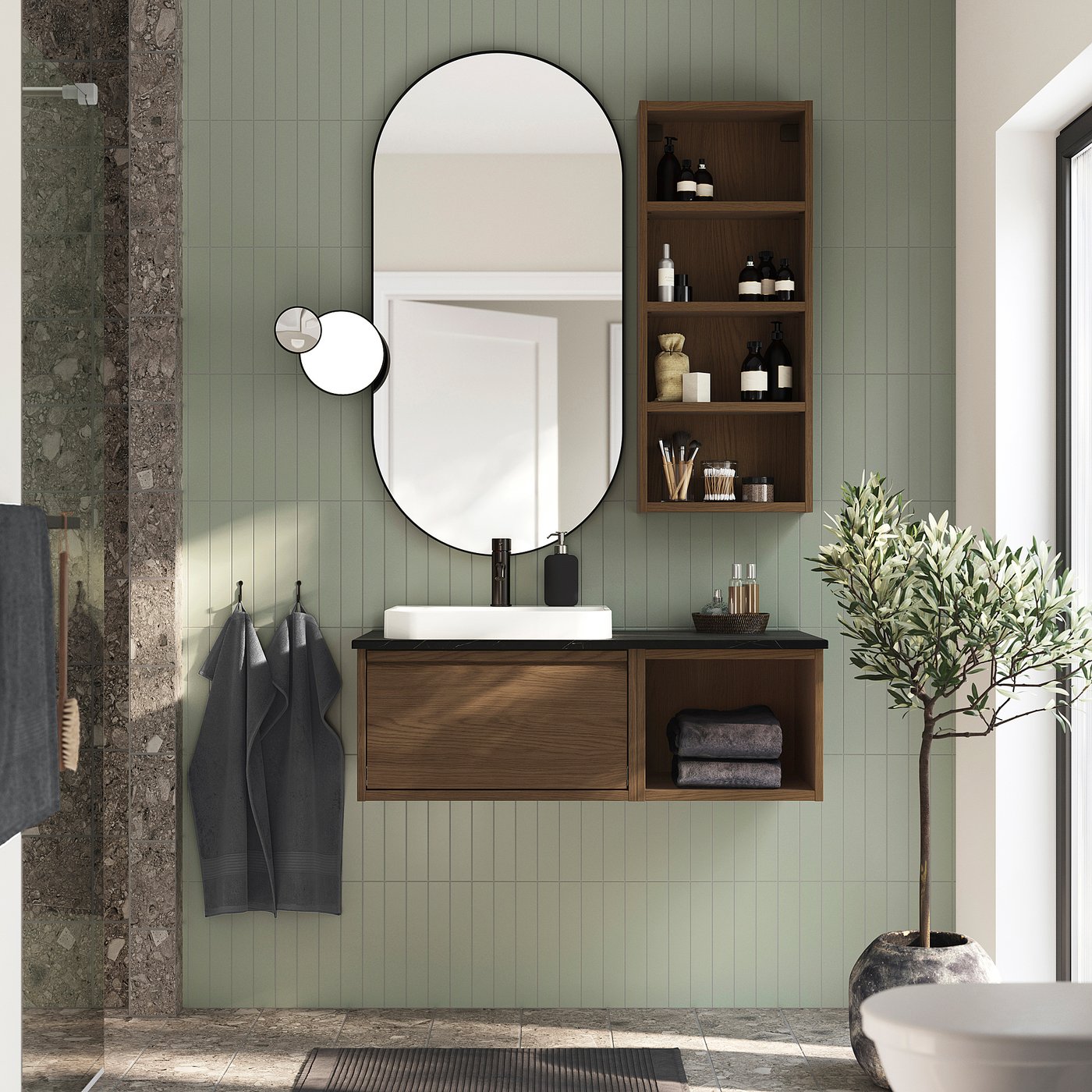 ÄNGSJÖN / BACKSJÖN wash-stand/wash-basin, 102.0x40.8x49.0 cm