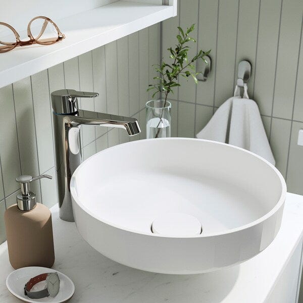 Ikea ÄNGSJÖN / LERSJÖN - Washbasin/drawer unit/misc, glossy white/marble white effect,82x49x79 cm