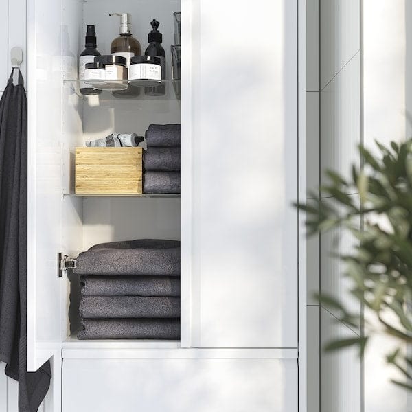 Ikea ÄNGSJÖN - Tall cabinet with doors/drawers, glossy white,60x35x195 cm