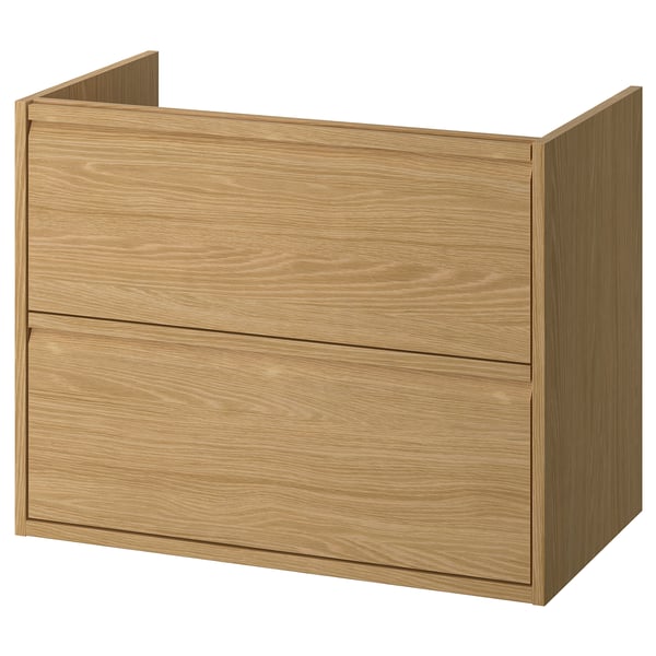 ÄNGSJÖN wash-stand with drawers, oak effect, 80x48x63 cm