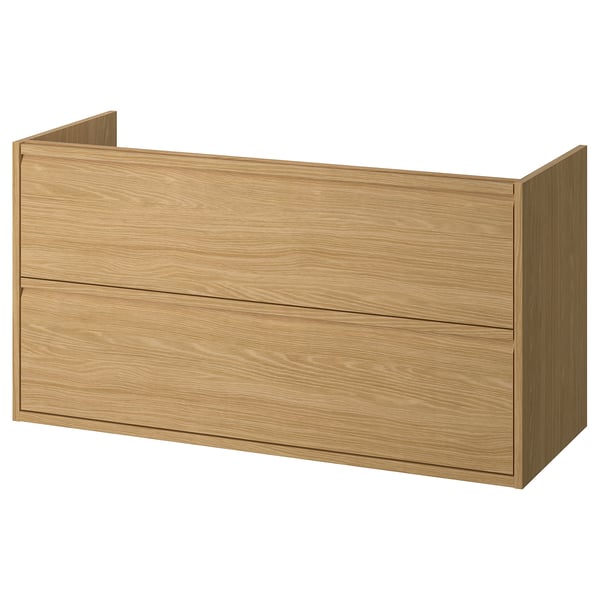 ÄNGSJÖN wash-stand with drawers, oak effect, 120x48x63 cm