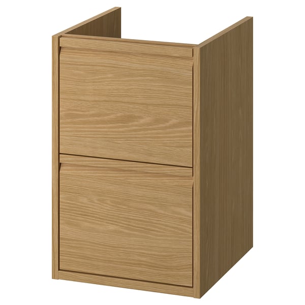 ÄNGSJÖN wash-stand with drawers, oak effect, 40x48x63 cm
