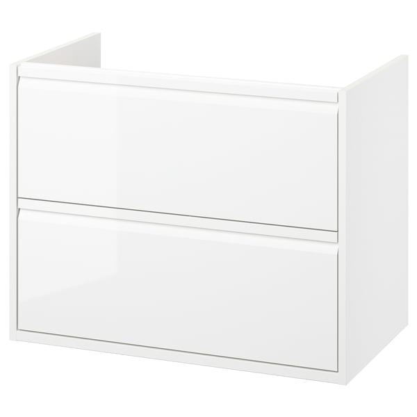ÄNGSJÖN wash-stand with drawers, high-gloss white, 80x48x63 cm