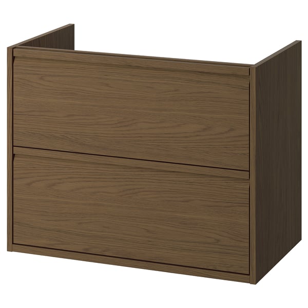 ÄNGSJÖN wash-stand with drawers, brown oak effect, 80x48x63 cm