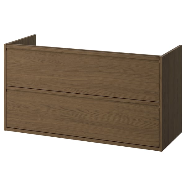 ÄNGSJÖN wash-stand with drawers, brown oak effect, 120x48x63 cm