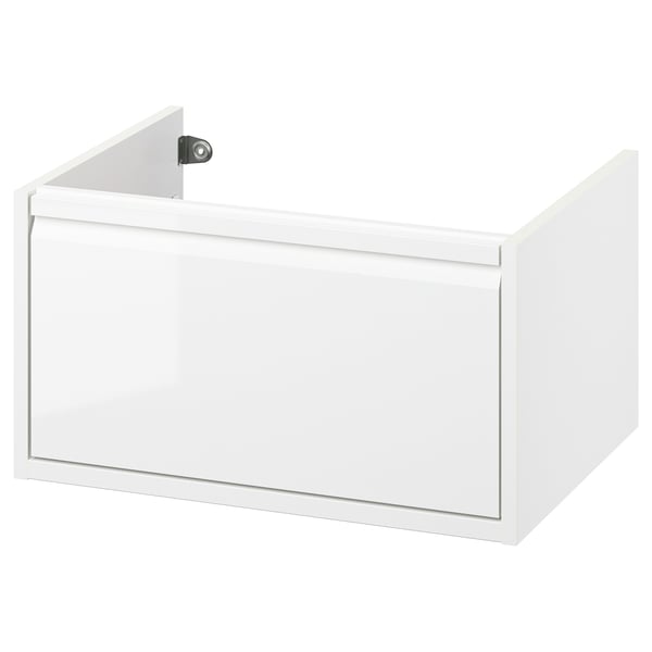ÄNGSJÖN wash-stand with drawer, high-gloss white, 60x48x33 cm