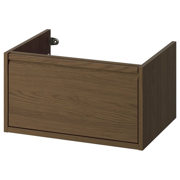 ÄNGSJÖN wash-stand with drawer, brown oak effect, 60x48x33 cm