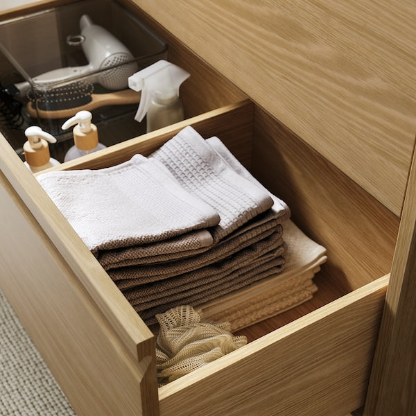 ÄNGSJÖN / ORRSJÖN - Washbasin/drawer/misc cabinet, oak effect,62x49x69 cm