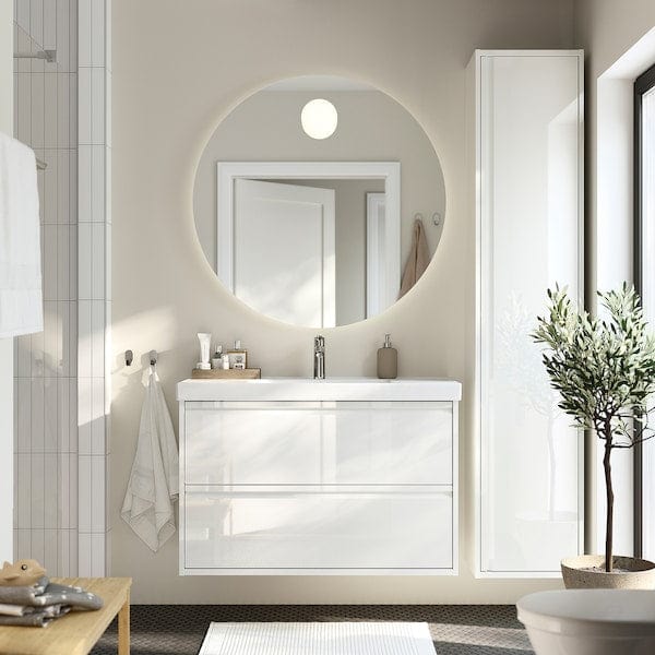 ÄNGSJÖN / ORRSJÖN - Washbasin/drawer/misc cabinet, glossy white,102x49x69 cm