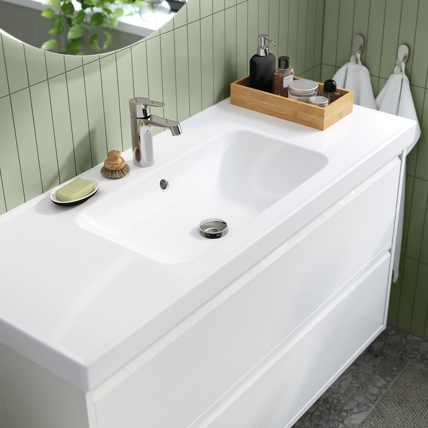 ÄNGSJÖN / ORRSJÖN wash-stnd w drawers/wash-basin, 122.3x69.2x49.4 cm