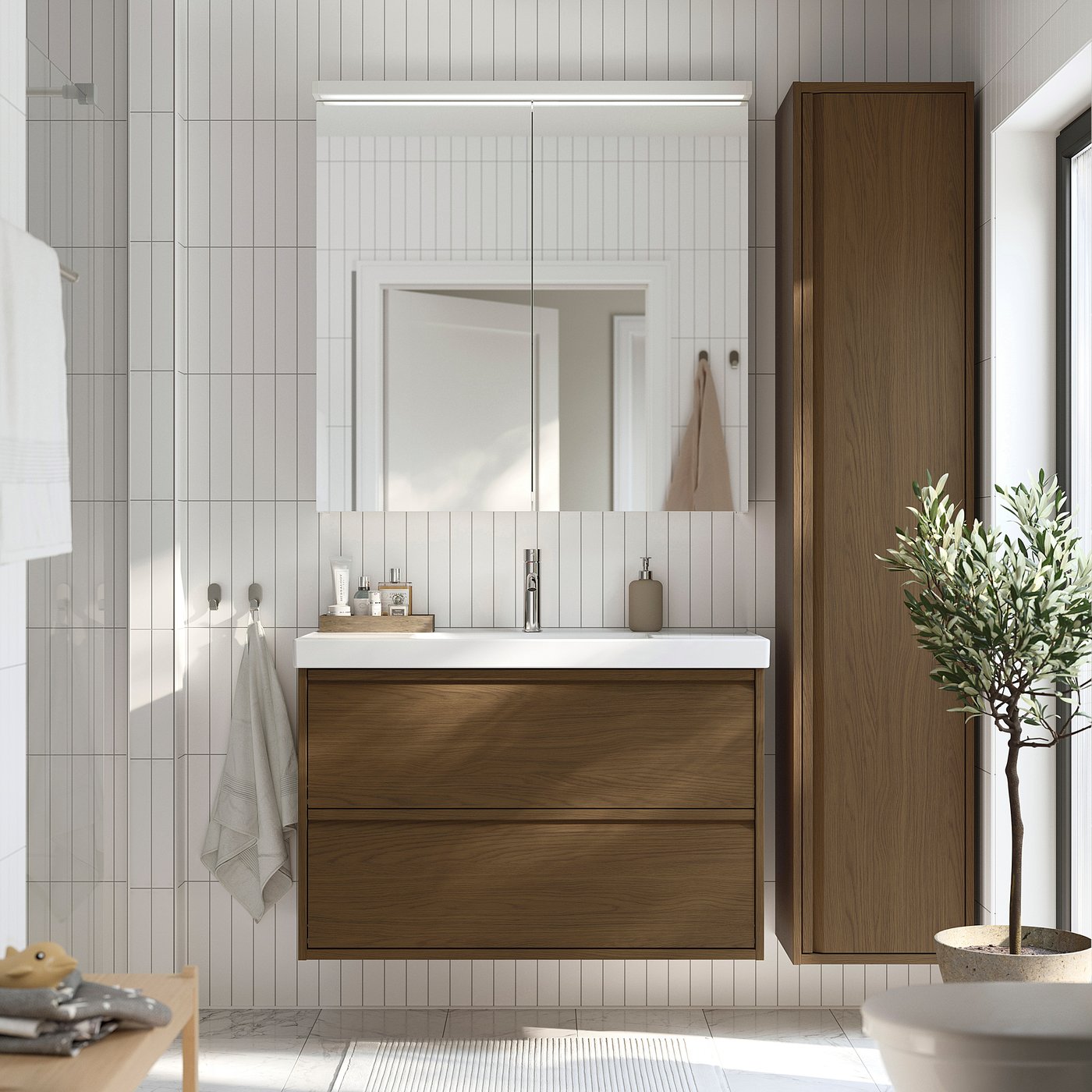 ÄNGSJÖN / ORRSJÖN wash-stnd w drawers/wash-basin, 102.3x69.2x49.4 cm