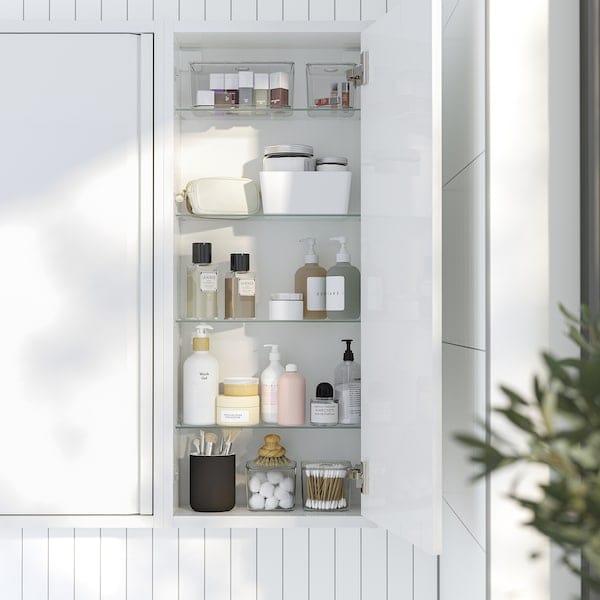 Ikea ÄNGSJÖN - Wall cabinet with door, high-gloss white, 40x15x95 cm