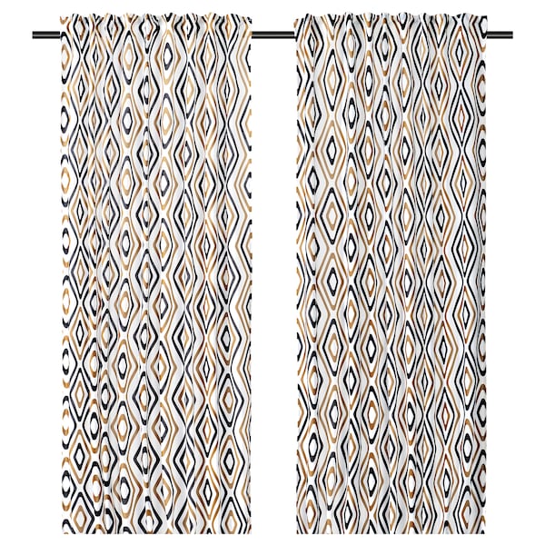 ÄNGSKOVALL - Curtain, 2 sheets, patterned,145x300 cm