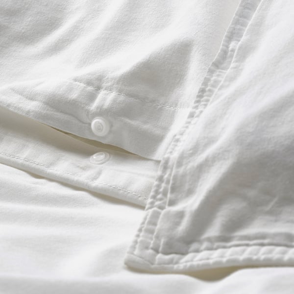 ÄNGSLILJA duvet cover and 2 pillowcases, white, 240x220/50x80 cm