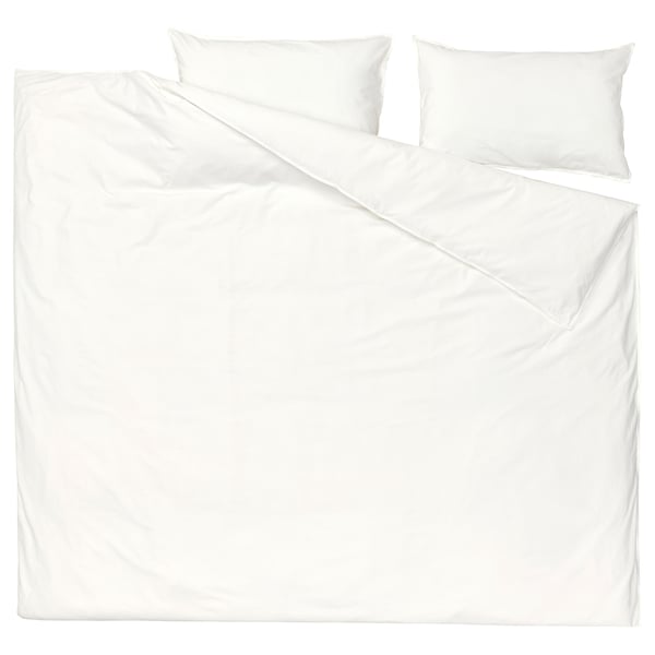 ÄNGSLILJA duvet cover and 2 pillowcases, white, 240x220/50x80 cm