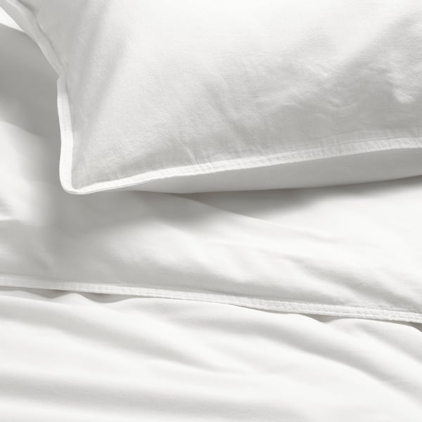 ÄNGSLILJA duvet cover and 2 pillowcases, white, 240x220/50x80 cm