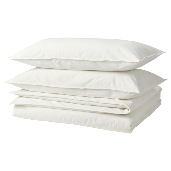 ÄNGSLILJA - Duvet cover and 2 pillowcases, white, 240x220/50x80 cm