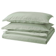 ÄNGSLILJA duvet cover and 2 pillowcases, pale grey-green, 240x220/50x80 cm