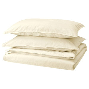 Ikea ÄNGSLILJA - Duvet cover and 2 pillowcases, natural, 240x220/50x80 cm