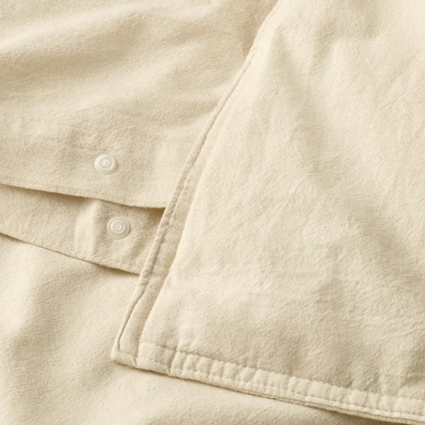 ÄNGSLILJA duvet cover and 2 pillowcases, natural, 240x220/50x80 cm