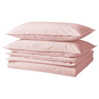 ÄNGSLILJA duvet cover and 2 pillowcases, light pink, 240x220/50x80 cm