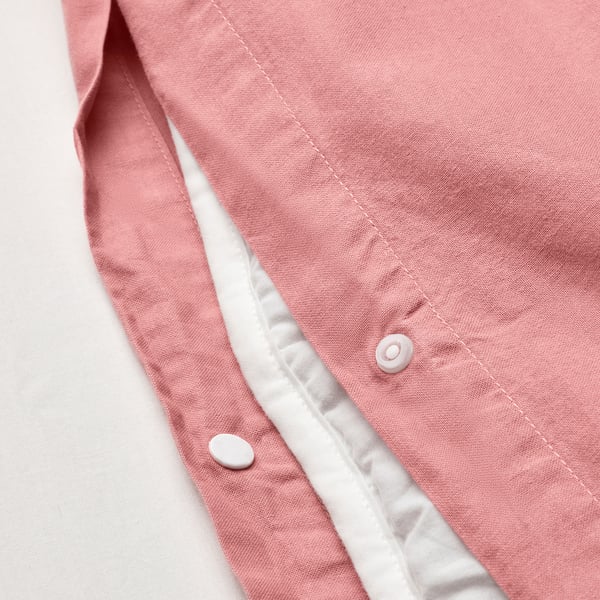 ÄNGSLILJA duvet cover and 2 pillowcases, dark pink, 240x220/50x80 cm